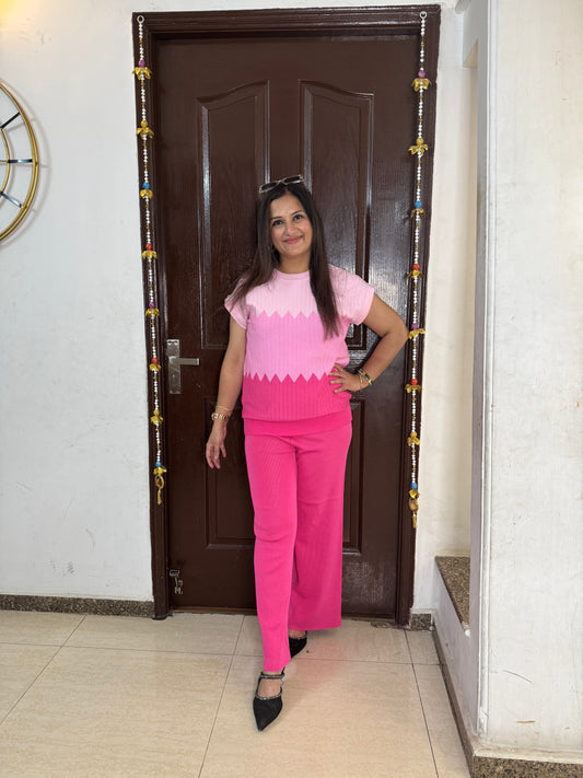 'DAWN' Pink Summer Knit Coord Set