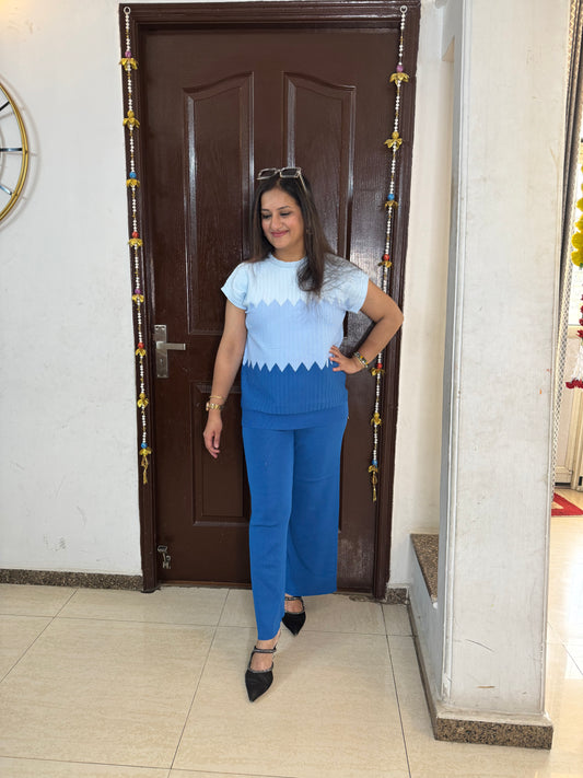 'DAWN' Blue Summer Knit Coord Set