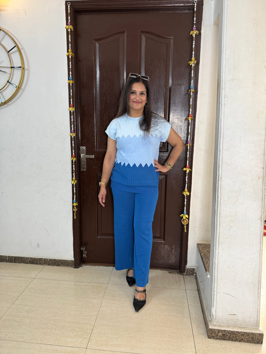 'DAWN' Blue Summer Knit Coord Set