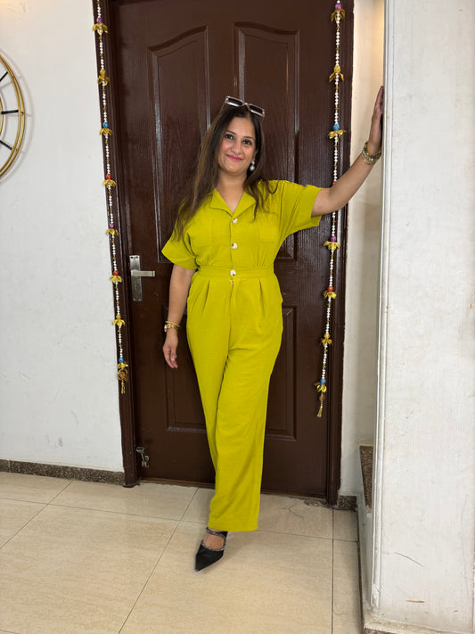 'VIBRANCE' Neon Yellow Jumpsuit - SJ Fashions