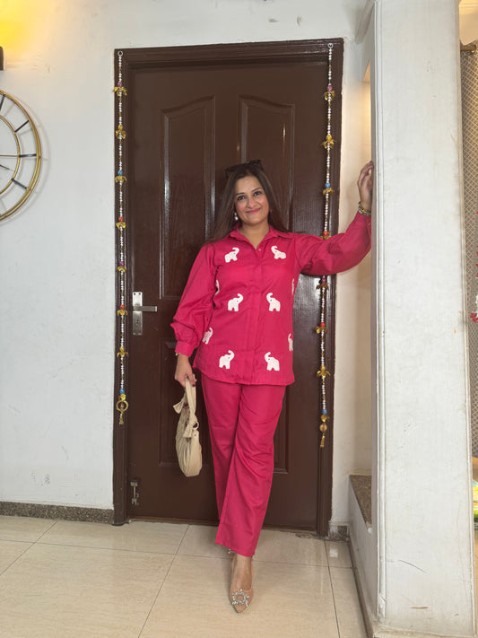 'BLOOM' Hot Pink Linen Coord Set - SJ Fashions
