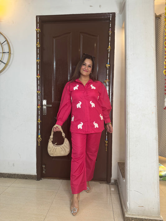 'BLOOM' Hot Pink Linen Coord Set - SJ Fashions