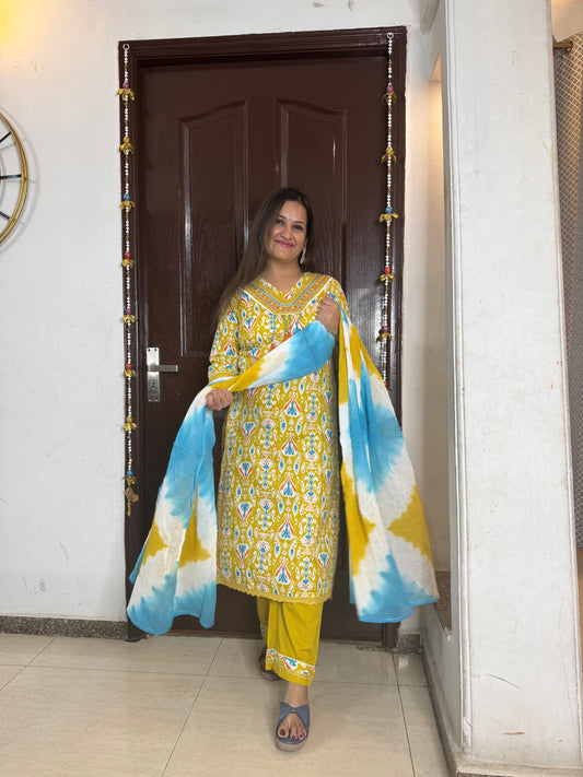 'CHAANDNI' Cotton Suit - SJ Fashions