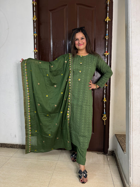 'NOOR' Schifilli Fabric Cotton Suit