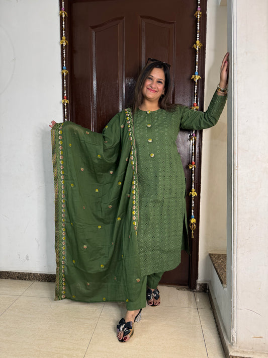 'NOOR' Schifilli Fabric Cotton Suit