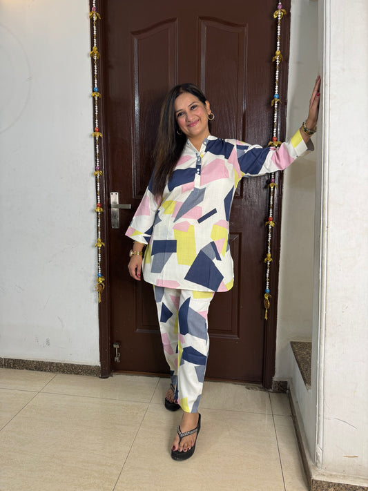 'AMAIRA' Abstarct Print Casual Coord