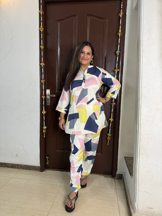 'AMAIRA' Abstarct Print Casual Coord