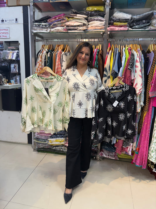 'FAME' Cotton Peplum Top