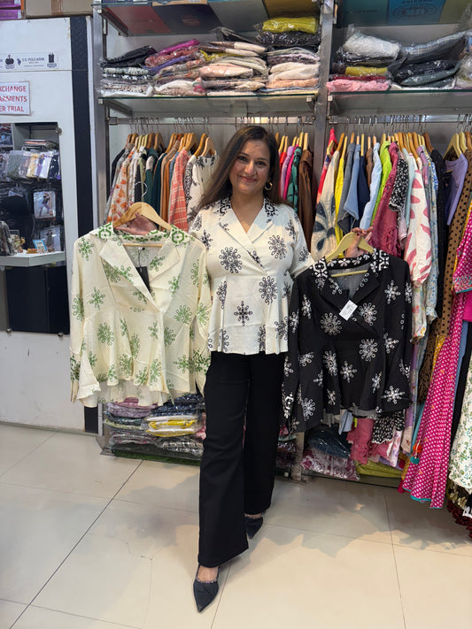 'FAME' Cotton Peplum Top