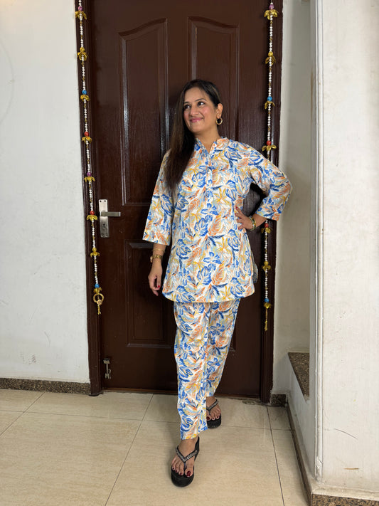'AMAIRA' Blue Floral Casual Coord