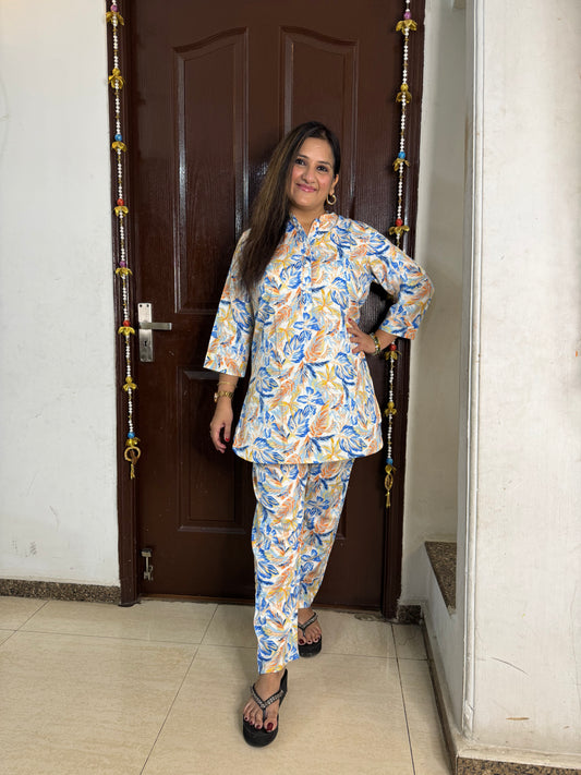 'AMAIRA' Blue Floral Casual Coord