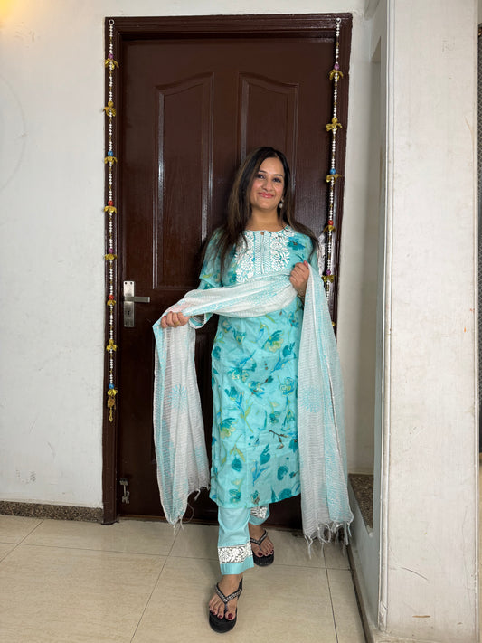 'NIVA' Cotton Chikankari Suit