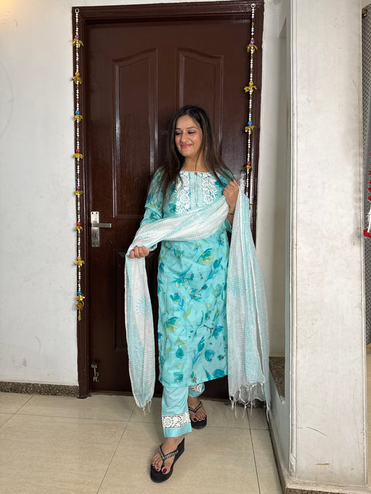 'NIVA' Cotton Chikankari Suit