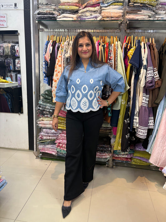 'BRIM' Cotton Denim Top