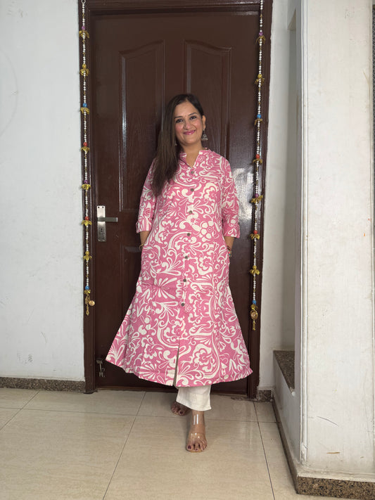 'FUSION' Printed Pink Coord Set