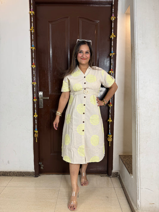 'SANA' Linen Cotton Dress