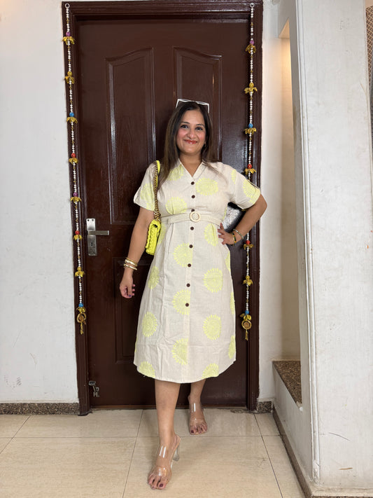 'SANA' Linen Cotton Dress