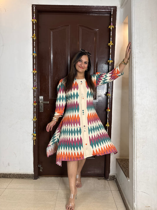 'KIWI' Orange Cotton Dress