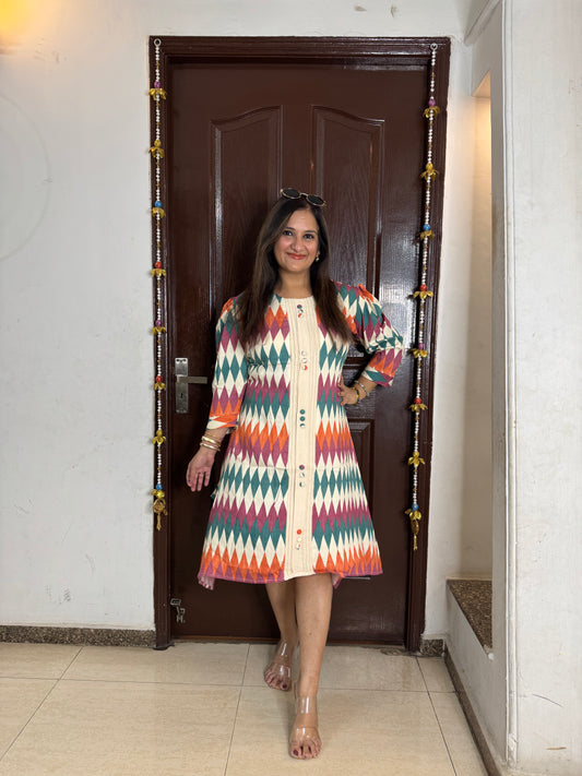 'KIWI' Orange Cotton Dress