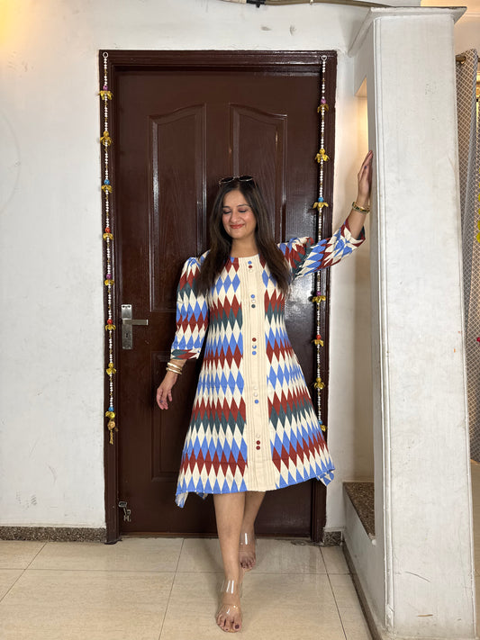 'KIWI' Blue Cotton Dress