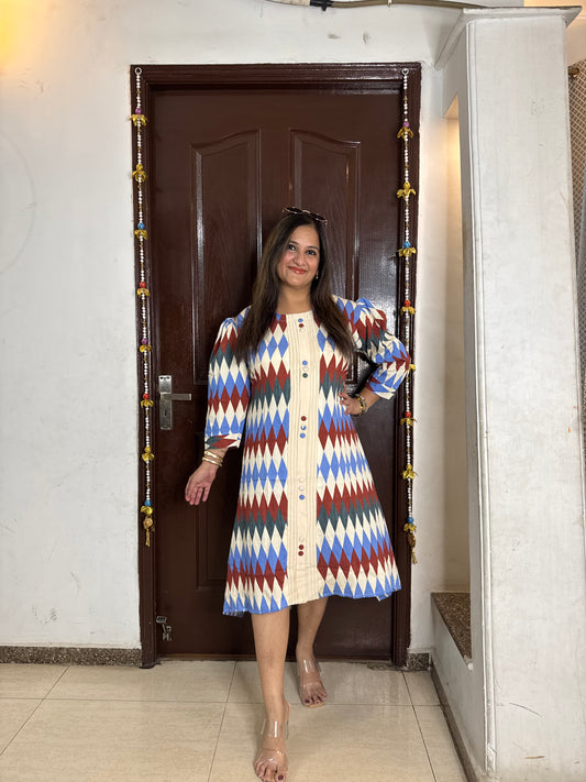 'KIWI' Blue Cotton Dress