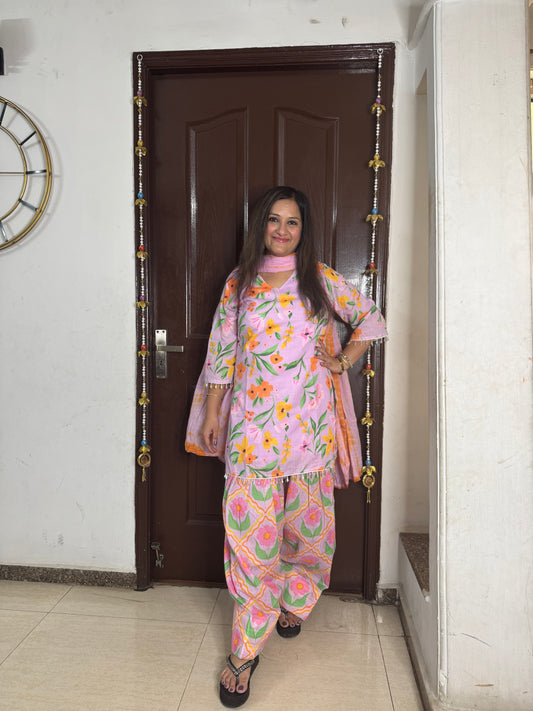 'NANDINI' Pink Farshi Salwar Suit