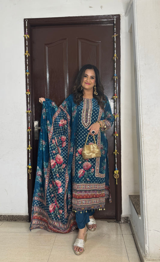 'EESHA' Crepe Digital Printed Suit