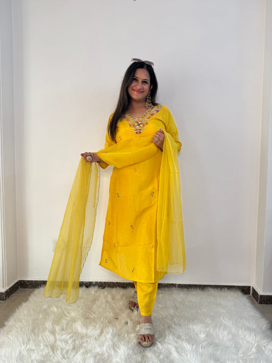 'SIMRAN' Yellow Festive Suit