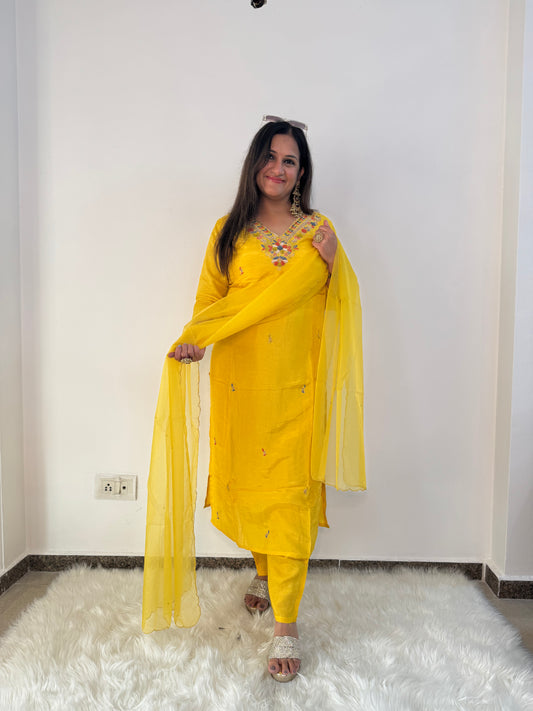 'SIMRAN' Yellow Festive Suit