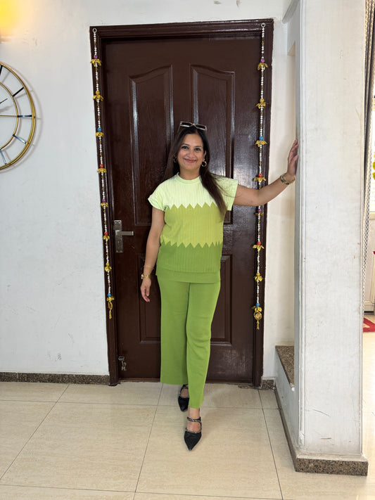 'DAWN' Green Summer Knit Coord Set