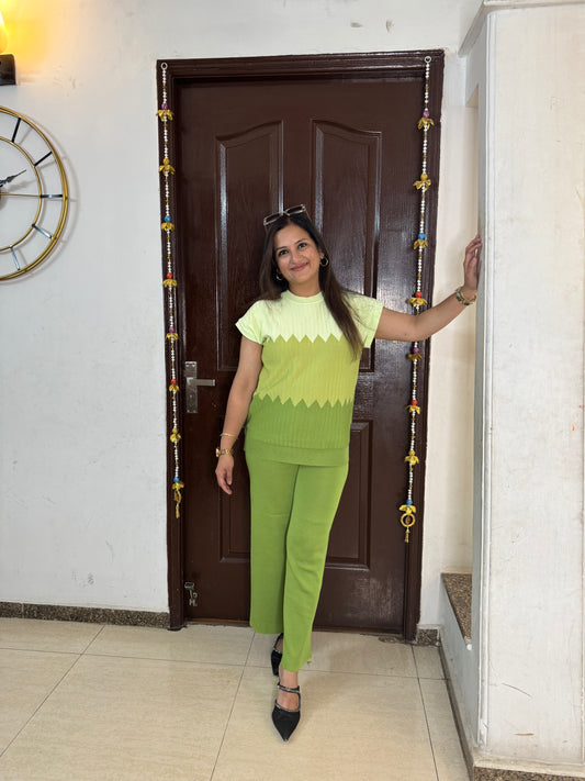 'DAWN' Green Summer Knit Coord Set