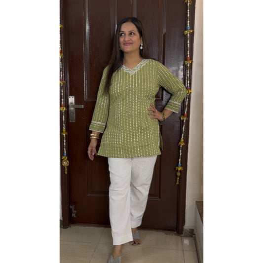 'ASHA' Green Short Kurta