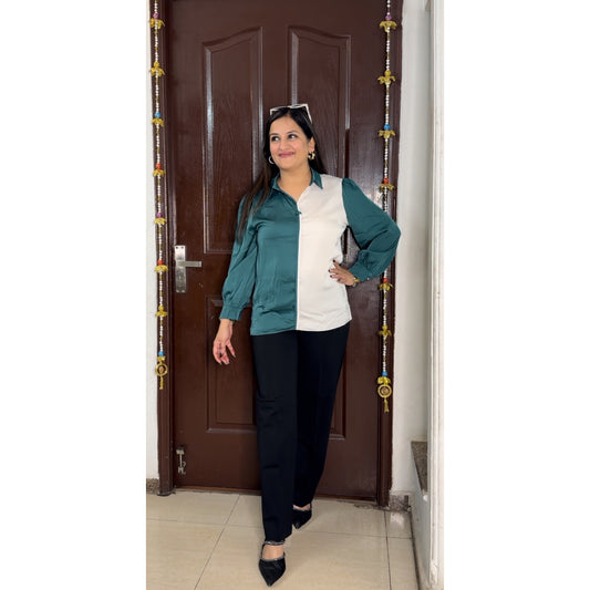 'ELARA' Green Formal Top