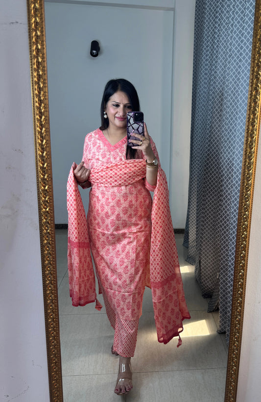 'RIVAA' Peach Three Pc Set