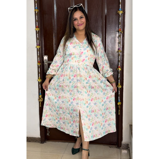 BLOOMORA' Sky Blue Floral Dress