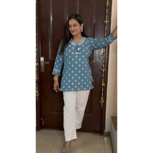 'TARA' Blue Short Kurta