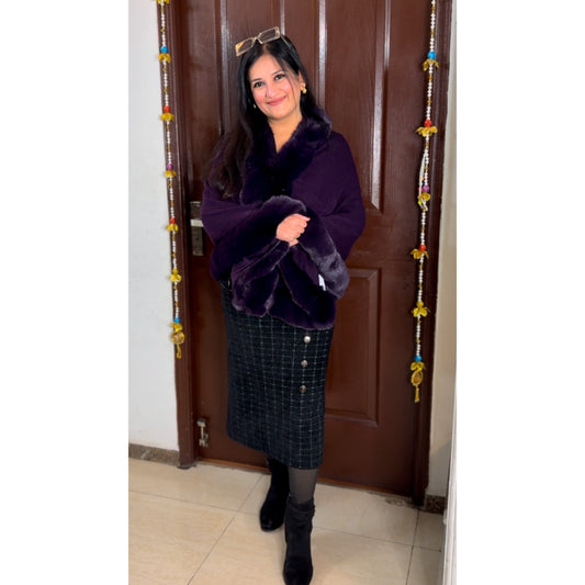 'FURRORA' Purple Fur Stole