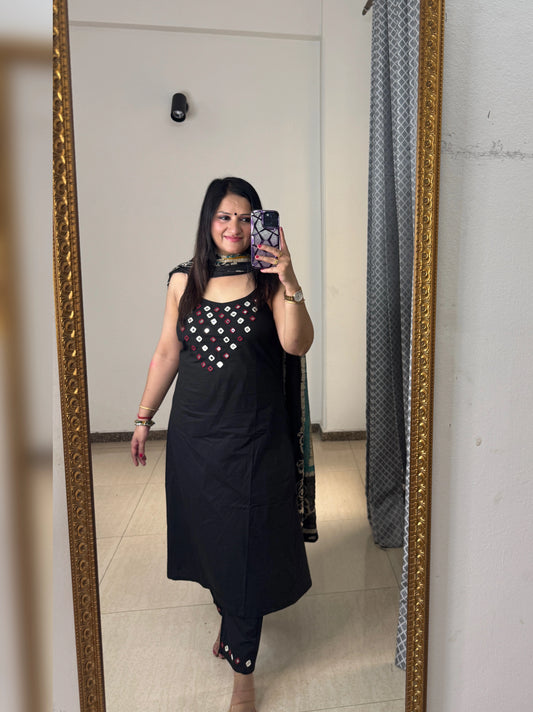 AVANTI Strappy Cotton Suit for Women | Stylish Summer Ethnic Wear | SJ Fashions