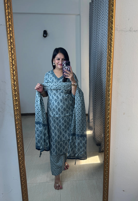 'RIVAA' Blue Three Pc Set