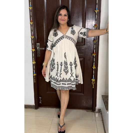 'MARIGOLD' Blue Embroidered Cotton Tunic