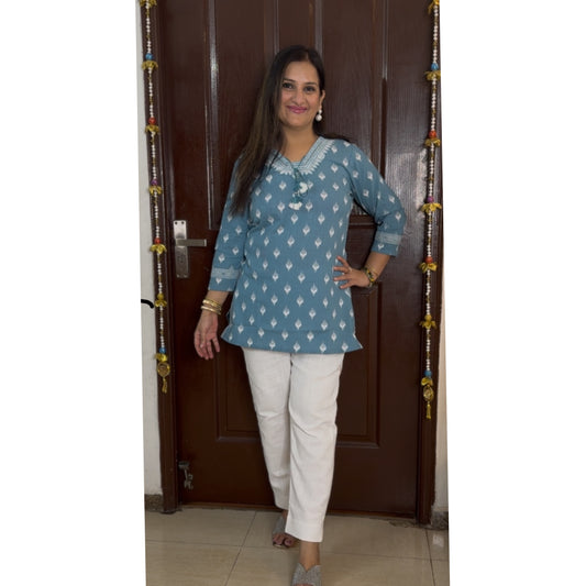 'TARA' Blue Short Kurta
