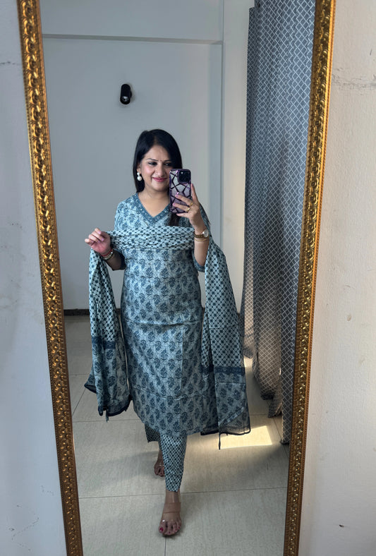 'RIVAA' Blue Three Pc Set