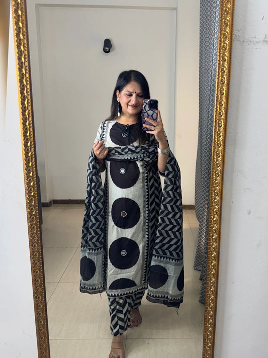 CHANDAN Cotton Three Piece Set for Women| Stylish & Comfortable Ethnic Wear | SJ Fashions