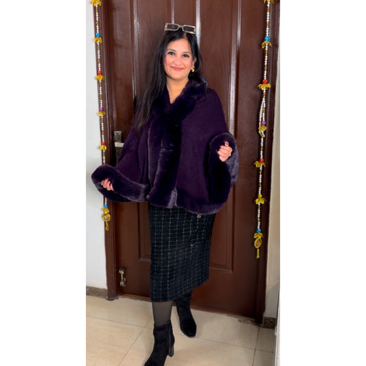 'FURRORA' Purple Fur Stole