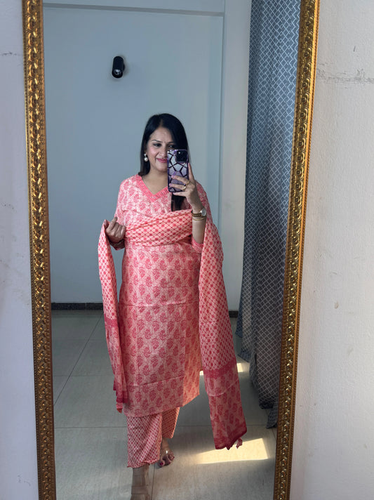 'RIVAA' Peach Three Pc Set