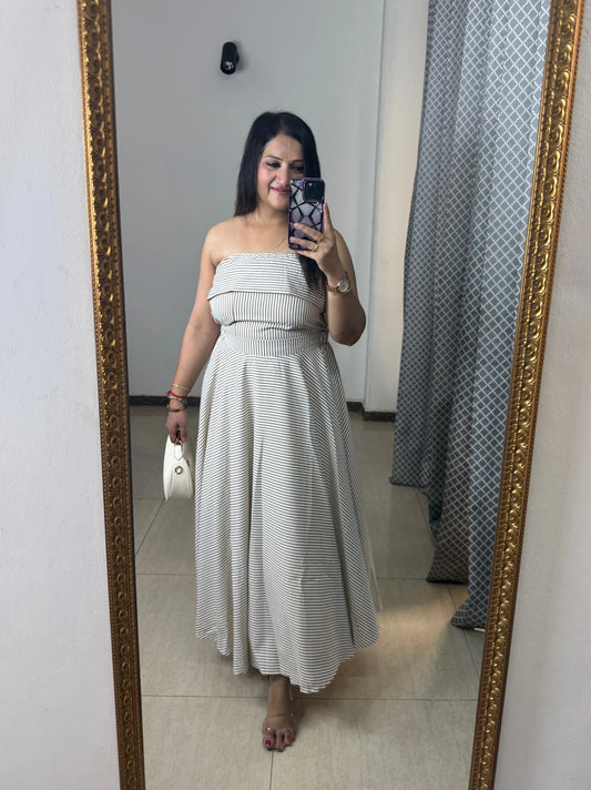 ZAYRA Tube Top with Flared Skirt Co-ord Set for Women – Elegant, Chic & Effortlessly Stylish| SJ Fashions