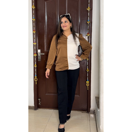 'ELARA' Brown Formal Top