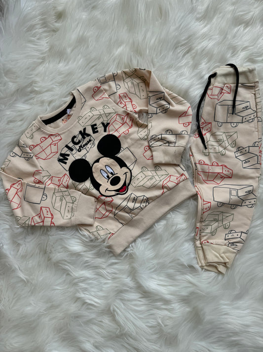 Beige Mickey Pre- Winter Coord Set