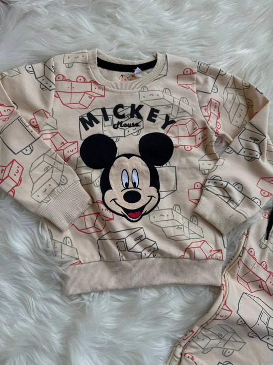 Beige Mickey Pre- Winter Coord Set