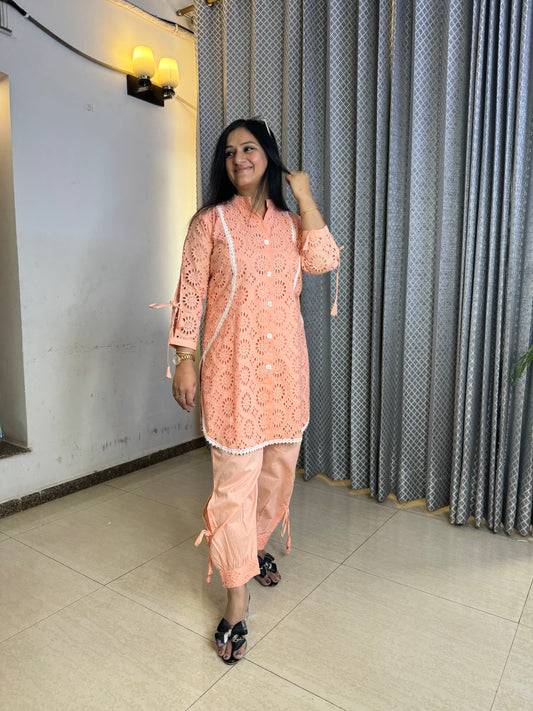 Schifili Coordset With Kurta And Afgani Salwar